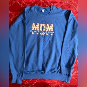 Blue University of Kansas Mom Sweatshirt